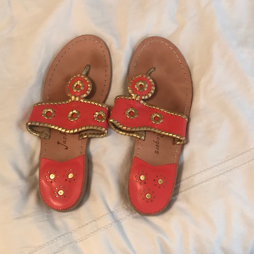 Jack Rogers Sandals Fire Coral/Gold